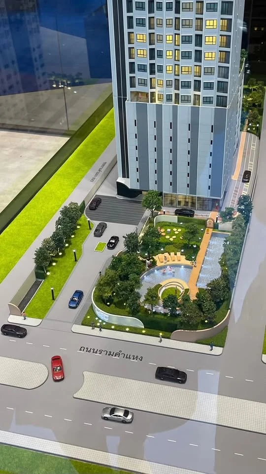 Selling down payment Ideo Ramkhamhaeng - Lam Sali Station, a nice room, good location, comes with a great common area, don't miss it.