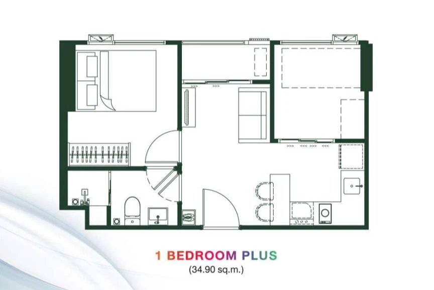 Selling down payment for Kave Luminous Bangmod, 1 bedroom, 1 bathroom, fully furnished, beautiful pool view. Book now!