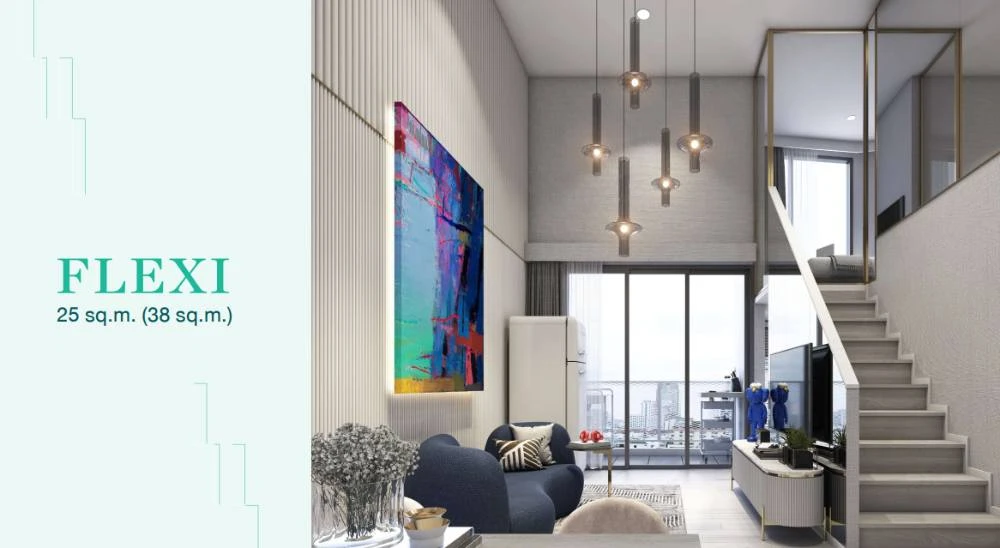 Selling down payment for Landmark at Kasetsart TSH Station, Flexi room, high ceiling, very airy, great price, buy now!
