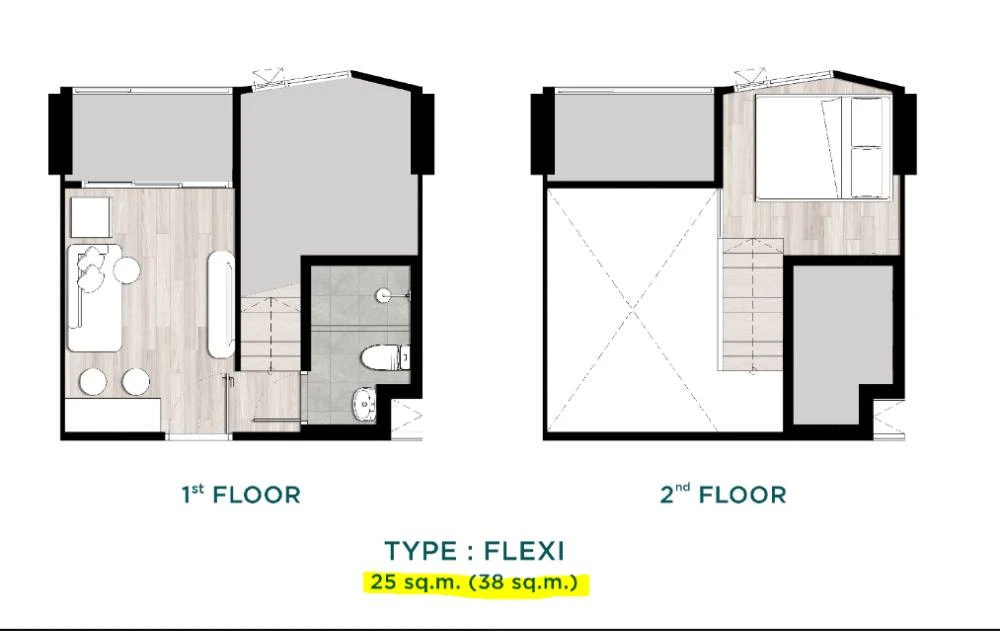 Selling down payment for Landmark at Kasetsart TSH Station, Flexi room, high ceiling, very airy, great price, buy now!