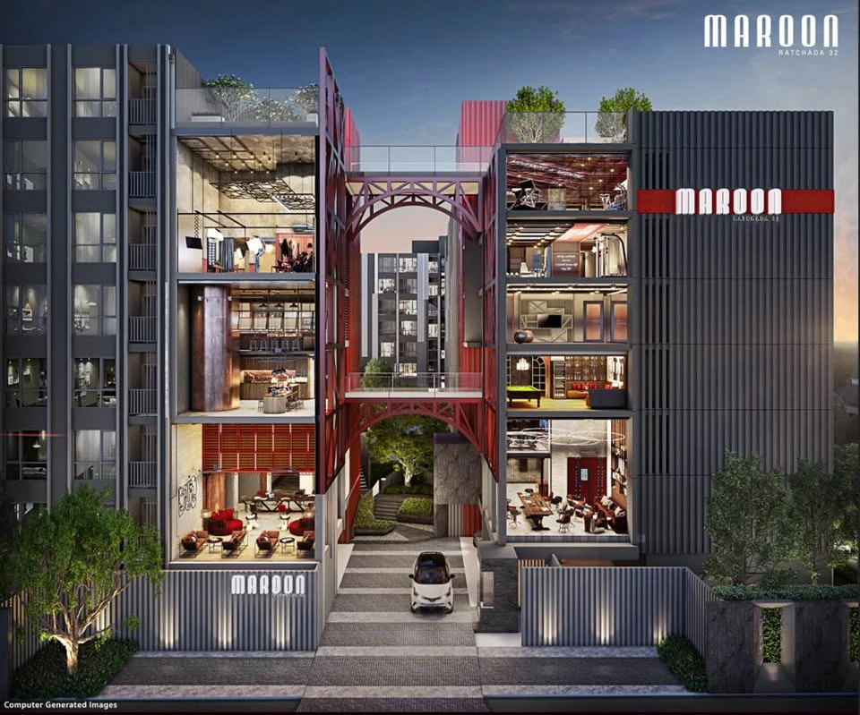 Selling down payment Maroon Ratchada 32 Layout, very good room, not crowded, has a walk-in closet in the bedroom, don't miss it.