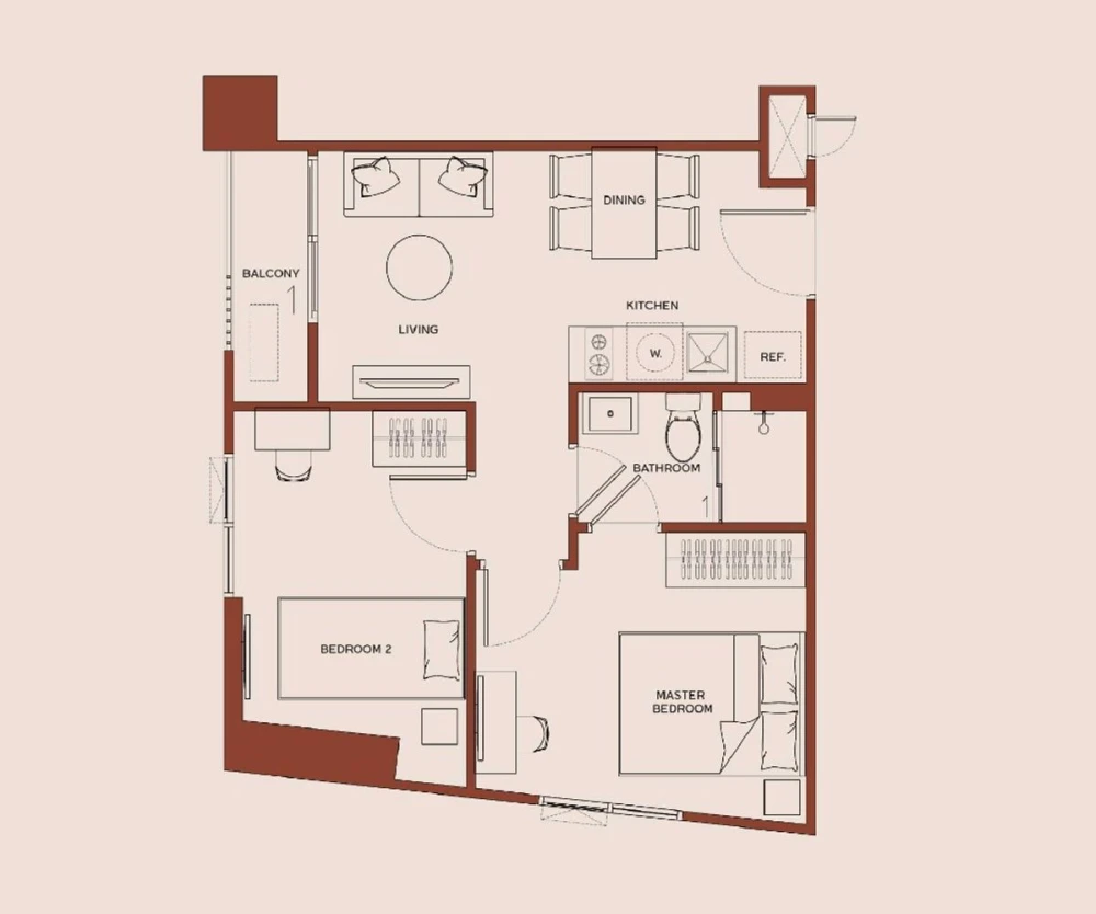 Down payment sale for Metris District Ladprao, spacious room, lots of usable space, good location, beautiful view, not blocked, reserve now.