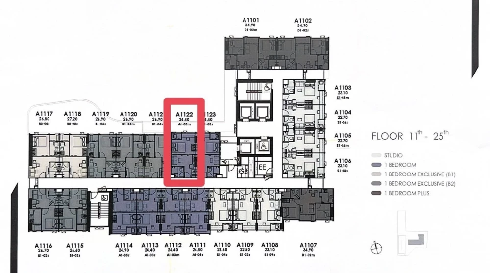 Down payment for sale: Modiz Avantgarde, 33rd floor, left side, not too hot, view of Thammasat University, Rangsit and Chiang Rak Road, nothing obstru