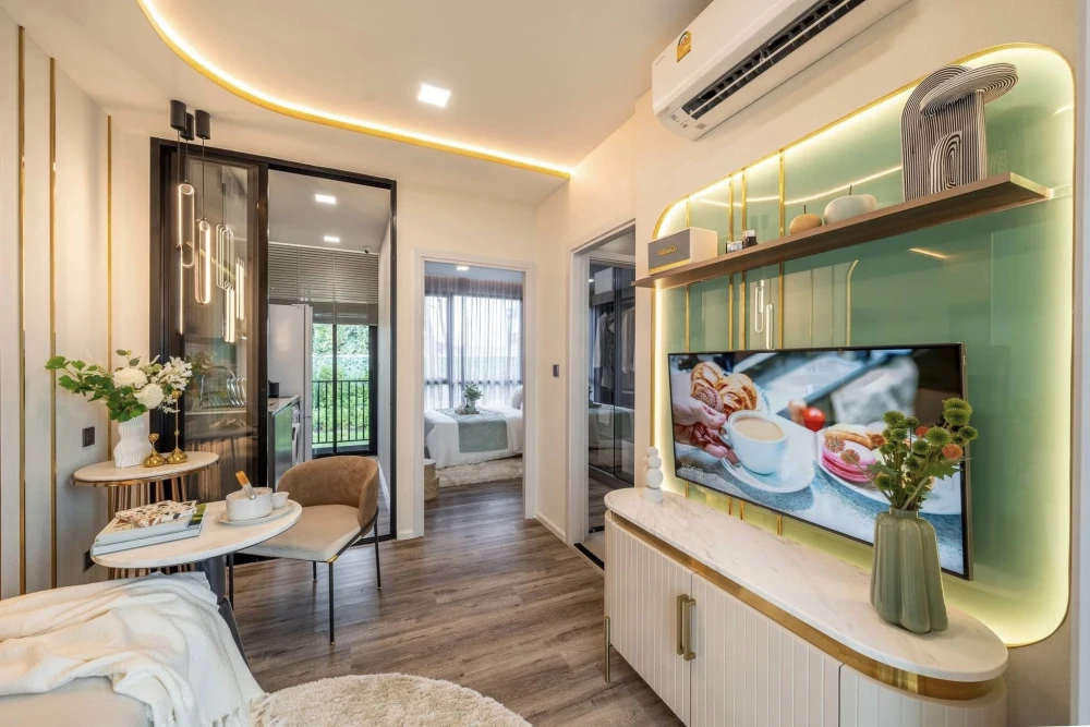 Selling a 1-bedroom unit at Modiz Vault Kaset Sripatum, 6th floor, fully furnished. Book now!