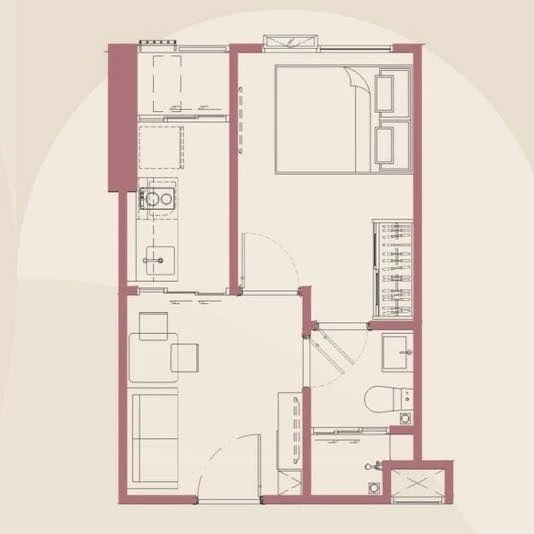 Selling a 1-bedroom unit at Modiz Vault Kaset Sripatum, 6th floor, fully furnished. Book now!