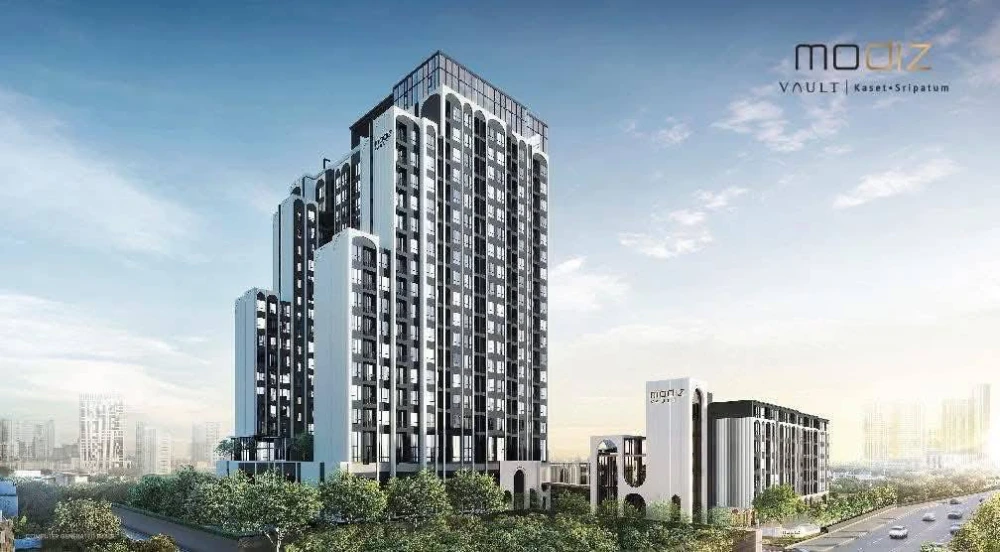 Selling down payment for Modiz Vault Kaset Sripatum, 12th floor, fully furnished, beautiful unblocked view. Book now!