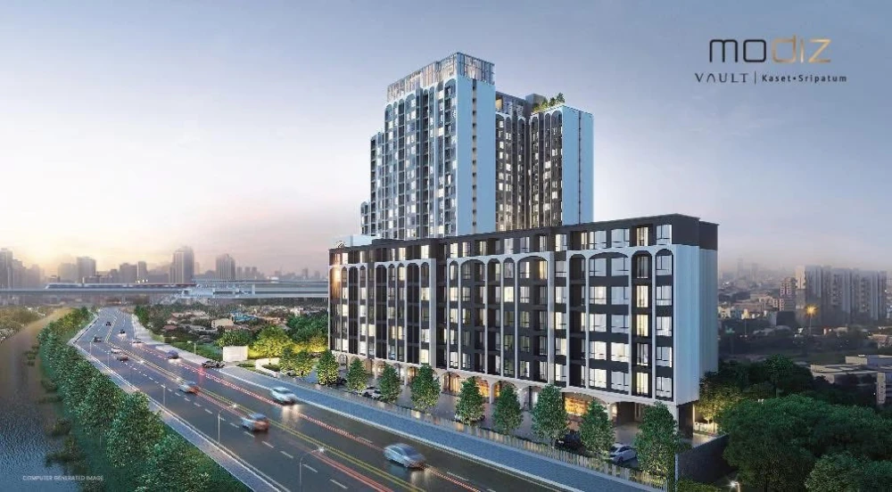 Down payment for sale Modiz Vault Kaset Sripatum, a nice room, good location, comes with a great common area, book now
