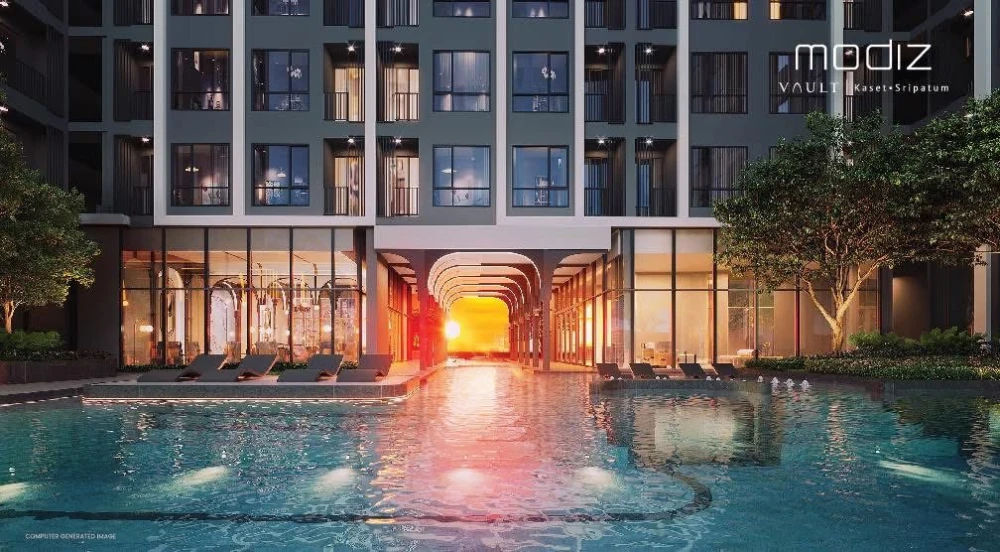 Down payment for sale Modiz Vault Kaset Sripatum, a nice room, good location, comes with a great common area, book now