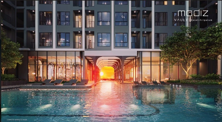 Down payment sale for MODIZ VAULT Kaset-Sripatum, corner room, north-facing, cool and private, open view, not blocked, not next to garbage room