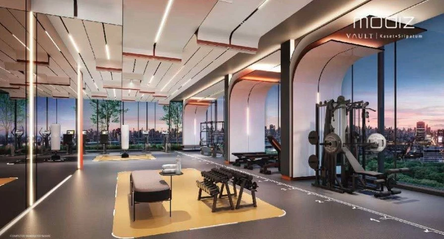 Selling down payment Modiz Vault Kaset Sripathum, good feng shui, facing north, view of the central garden, receive wind, receive wealth, like this, m