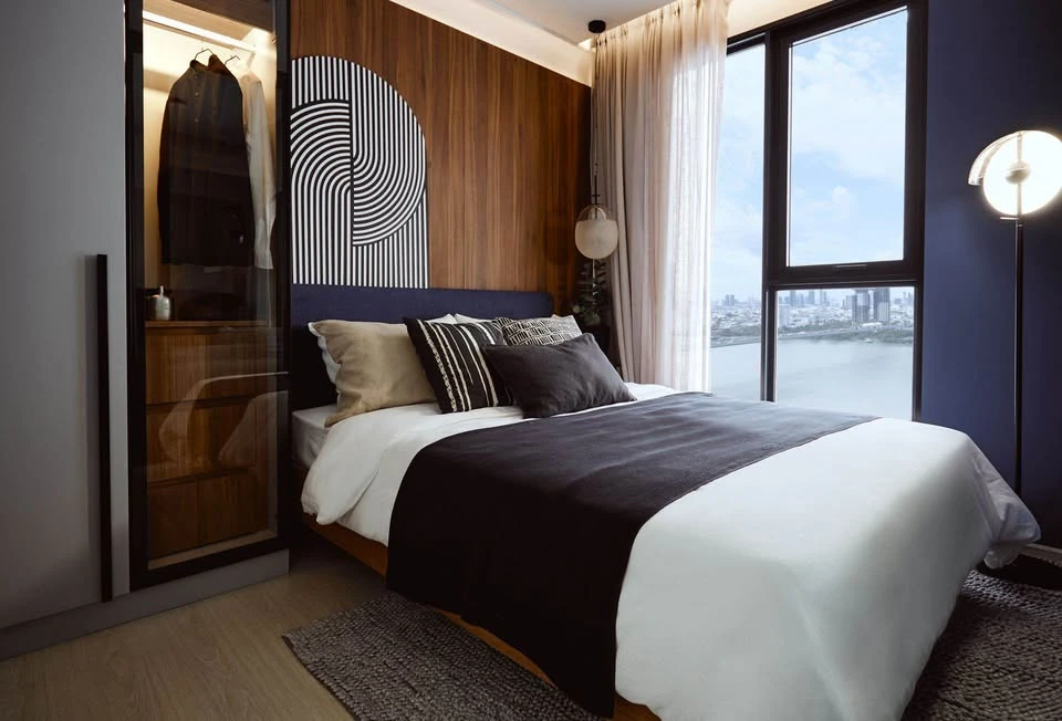 Selling down payment Nue Riverest Ratburana, view of the Chao Phraya River bend, Bhumibol Bridge, very high floor room, miss it and you will regret it