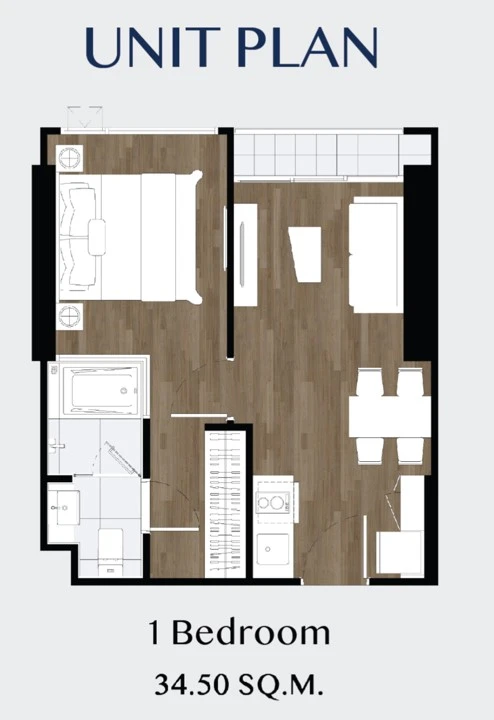 Selling down payment Origin Place Bangna 1 bedroom 1 bathroom comes with usable space. You must hurry to reserve now.