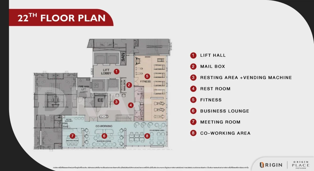 Selling down payment for Origin Place Phetkasem, 22nd floor unit, beautiful unblocked view, full amenities. Book now!