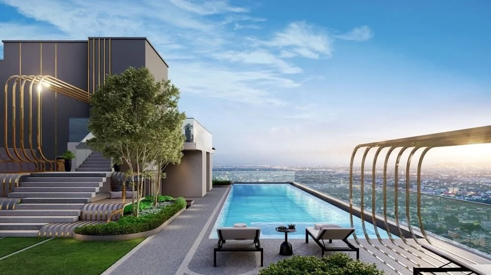 Down payment sale for Origin Place Phetkasem, Duo Space room type, pets allowed, high floor, north facing, open, airy, not hot, no blocked view..