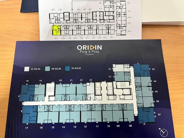 Selling down payment Origin Plug & Play Srinakarin 9th floor, corner room, good project, nice location, reserve now.