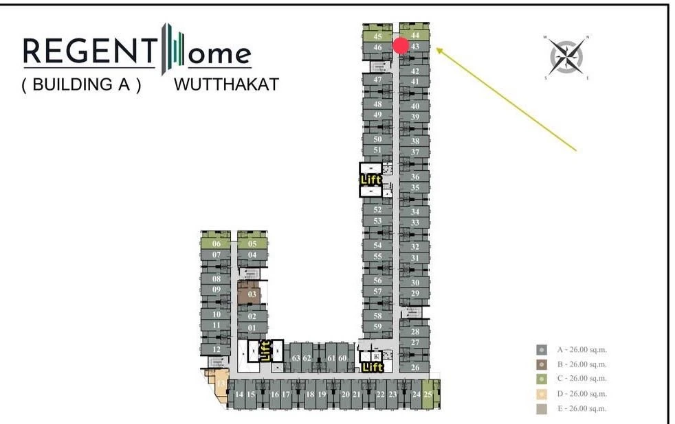 ขายดาวน์ Regent Home Wuttakat ห้องชั้นสูง หน้าต่างหันทิศเหนือ (ฝั่งองค์พระ) วิวโล่ง ไม่ร้อน ไกลห้องขยะสุดทางเดิน ไม่หนวกหู จองเลย