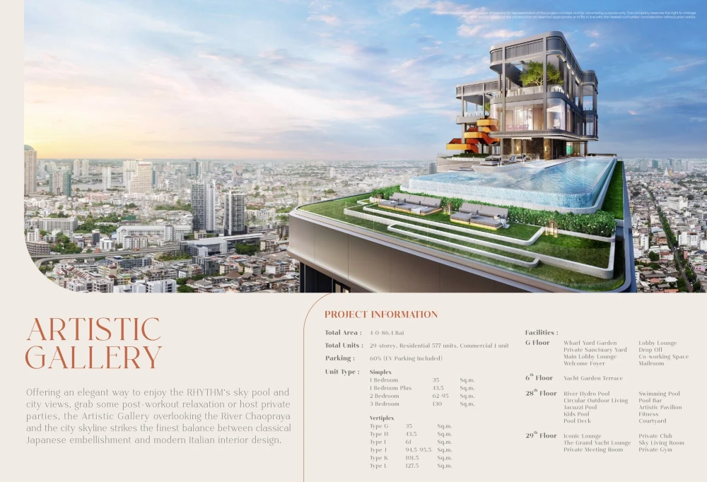 Selling down payment for Rhythm Charoen Nakhon Iconic, high floor, lower price than the developer's price, direct river view. Book now!
