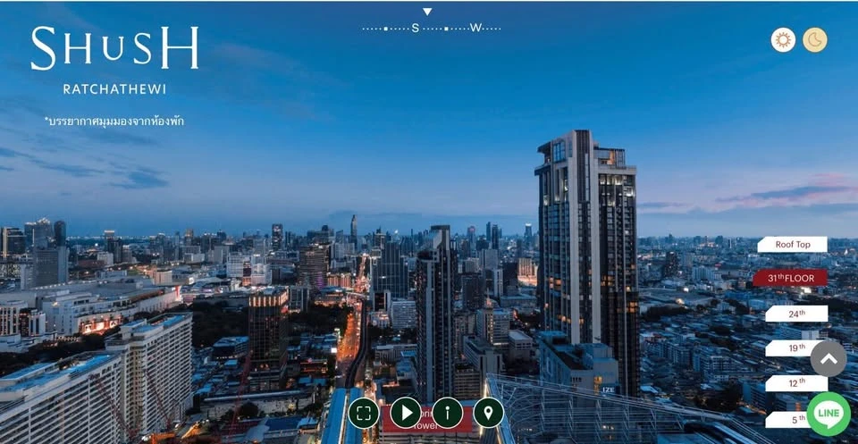 Selling down payment SHUSH RATCHATHEWI, high floor room, get a city view from a high angle, in a great location, hurry and book now.
