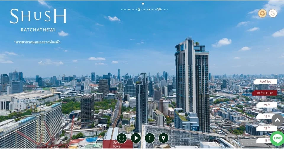 Selling down payment SHUSH RATCHATHEWI, high floor room, get a city view from a high angle, in a great location, hurry and book now.