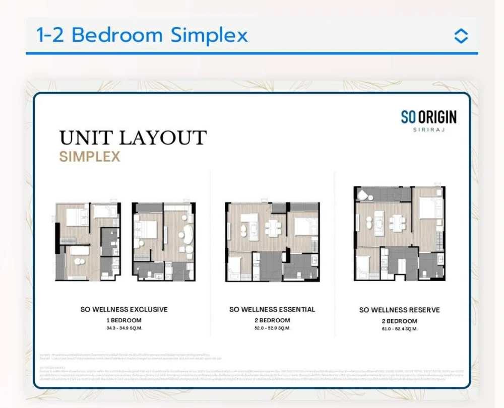 Selling down payment for So Origin Siriraj, 2 Bedroom unit, city view, very spacious. Reserve now to secure your unit.