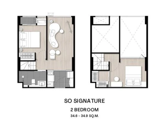 Selling down payment on So Origin Siriraj, 2-Bedroom Duo Space type, ceiling height 4.2 meters, don't miss it.