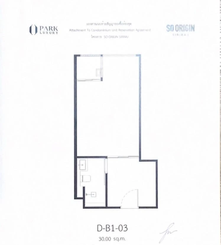 Selling down payment So origin Siriraj, corner room, north facing, this position has a bedroom and a larger kitchen than usual, hurry and reserve now.