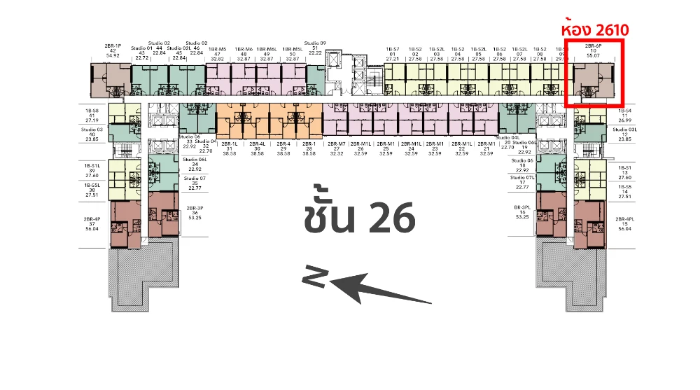 Selling down payment for The Livin Ramkhamhaeng, 26th floor, corner room, good project, worth living in, reserve now, urgently.
