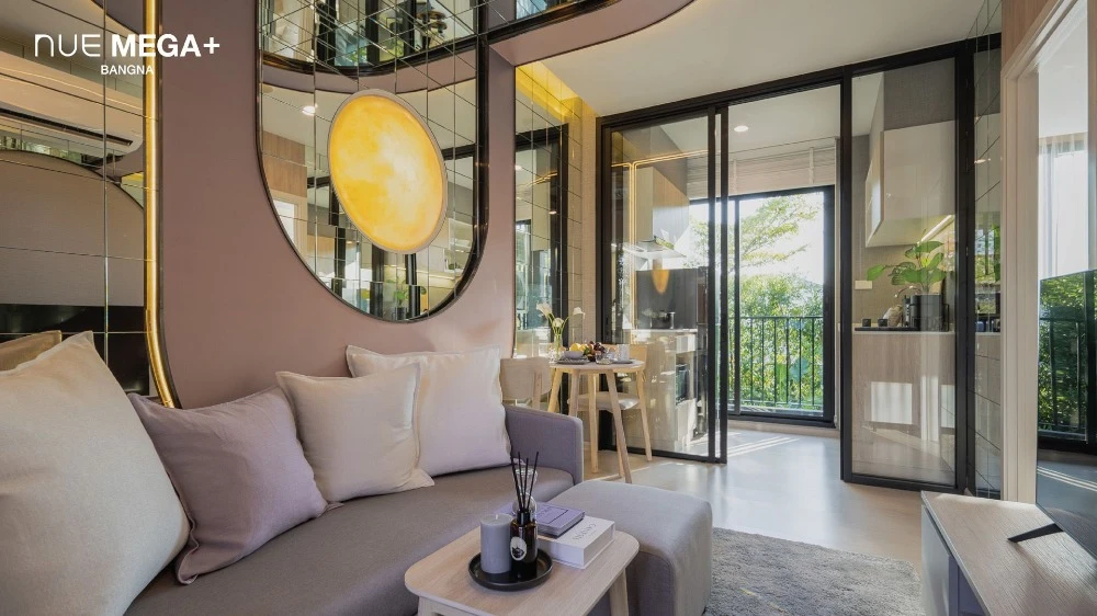 Condo for sale, Noble Nue Mega Bangna, northernmost corner room, 32nd floor, city view, not hot, hurry and reserve now.