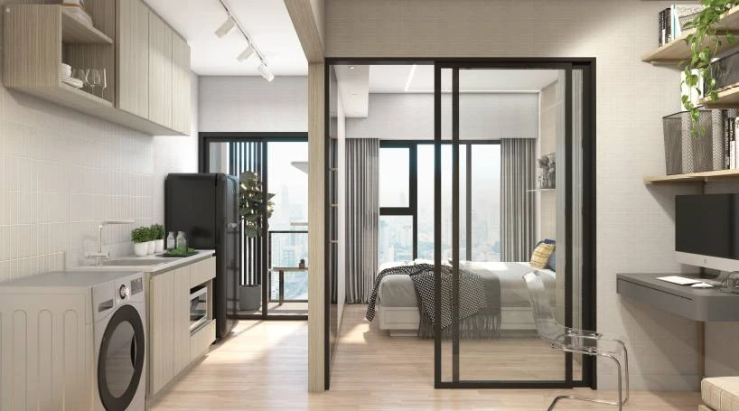Condo for sale, Noww mega, Building A, room size 25.08 sq m, high floor, very attractive price, reserve now.