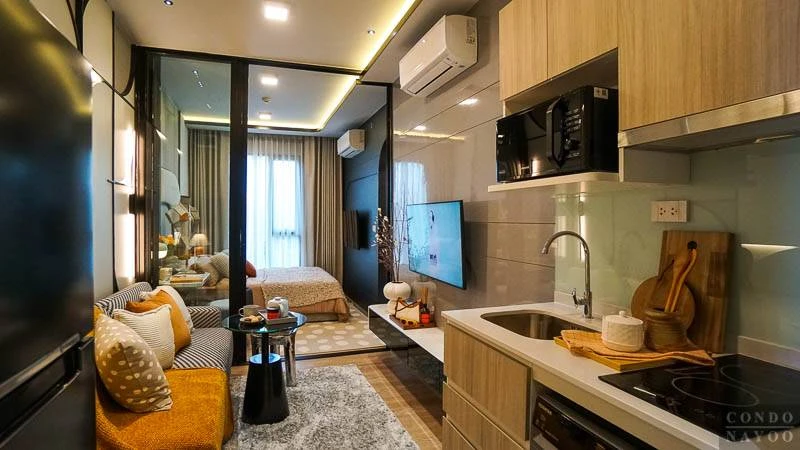 Selling down payment Plum Condo New West Bangyai Condo, good view, fully furnished! Next to Central Westgate, ready, don't wait.