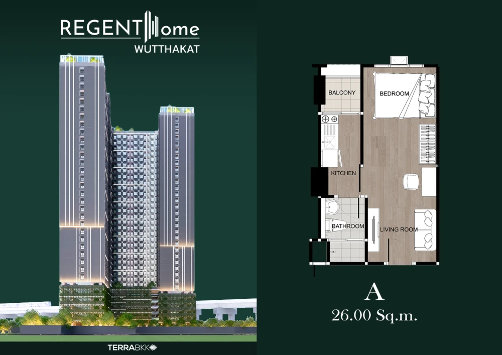 Selling down payment, Regent Wutthakat, good location, Sathorn view, not exposed to the sun, comes with a very good price, hurry and reserve now.