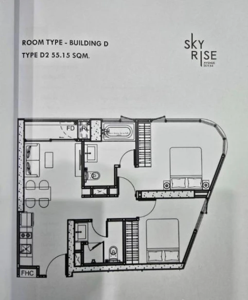 Down payment for sale, Skyrise Avenue Sukhumvit 64, 18th floor, corner room, good project, worth living, reserve now, urgently.