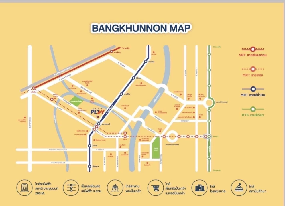 Down payment for sale: Origin Play Bang Khun Non, Triple Station, 24th floor, good project, worth living in, reserve now.