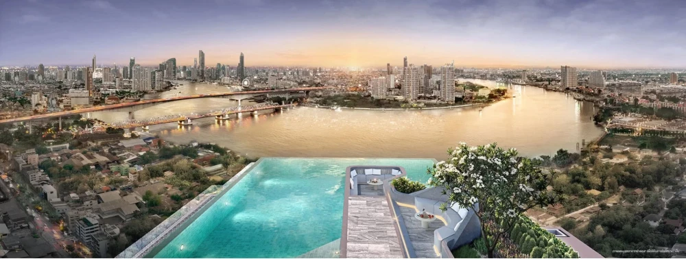 Selling down payment for Flexi Riverview - Charoen Nakhon, 30th floor. Very high floor, no adjacent units, extremely private. Book now!