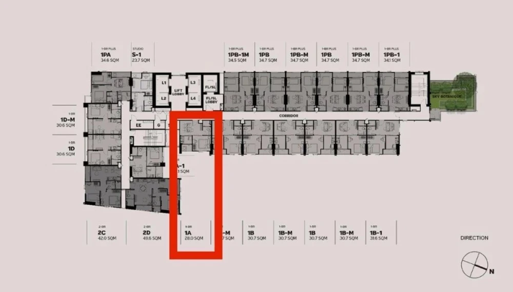 Down payment sale, Metris District, Lat Phrao, 1 bedroom, 28 square meters, divided into sections, 10th floor, good price, come reserve now.