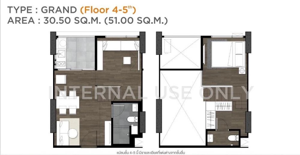 Down payment for sale, Landmark at Grand Station, 2-Bed Duplex room, 4th floor (Pet Lover), corner room, beautiful view, must reserve.