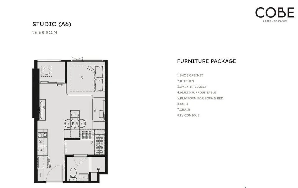 Selling down payment, Cobb Kaset Sripathum, open view, quiet, good location, fully furnished, hurry and reserve now.