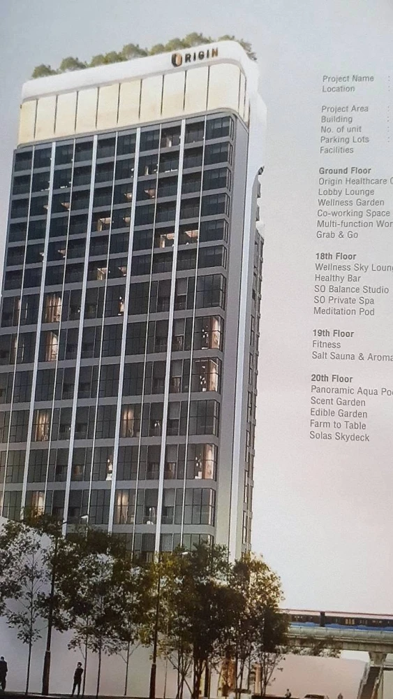 Down payment sale for So Origin Siriraj, a luxury condo with a large 52 sq m room. Beautiful view, one wall is not connected to any other room, very p