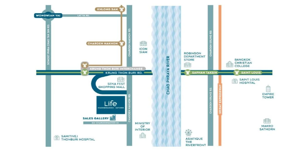 Selling down payment, Life Charoen Nakhon-Sathorn, upper left corner room of the building, can receive a full view, highest privacy on the floor, very