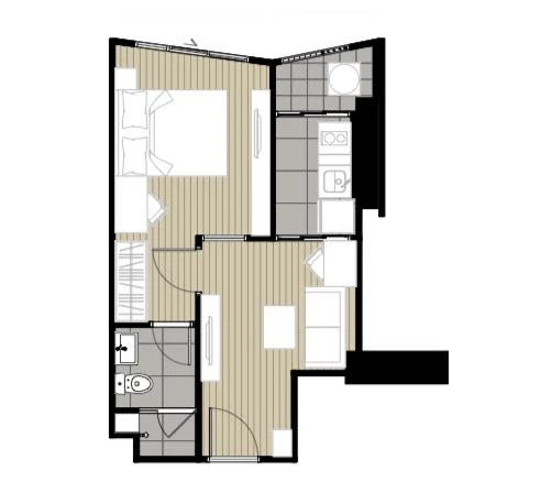 Down payment sale, Ideo Ramkhamhaeng Lamsalee, 1 Bedroom, 11th floor, good wind, pool view, buy now, don't miss out.