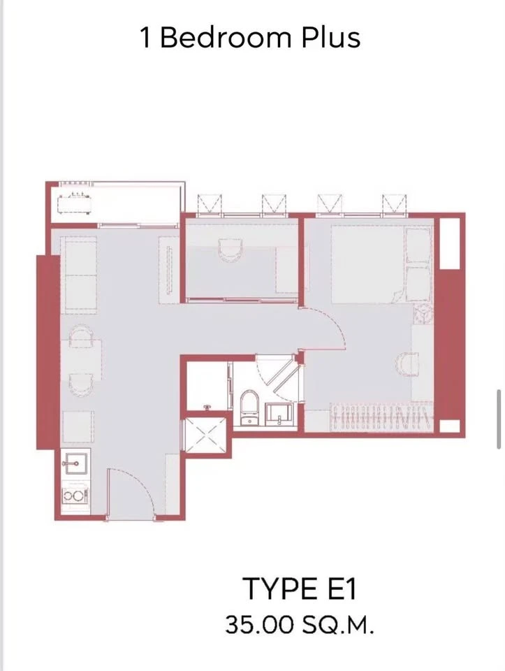 Selling down payment for Aspire Sukhumvit-Rama 4 project, 1 Bedroom Plus room, 14th floor, great price, must reserve now.