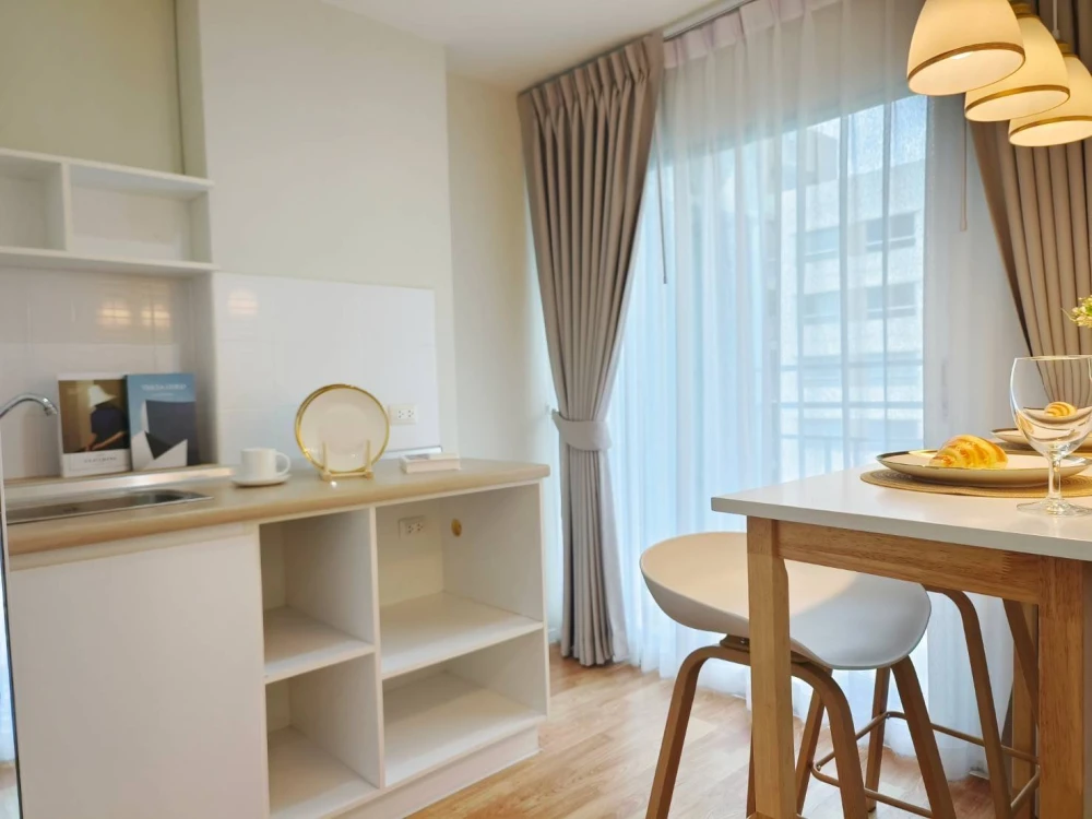 Urgent sale!! Lumpini Condo Nawamin Sri Burapha, 12th floor, Building C2, garden corner, fully furnished, inviting. Don't wait! Reserve now!!