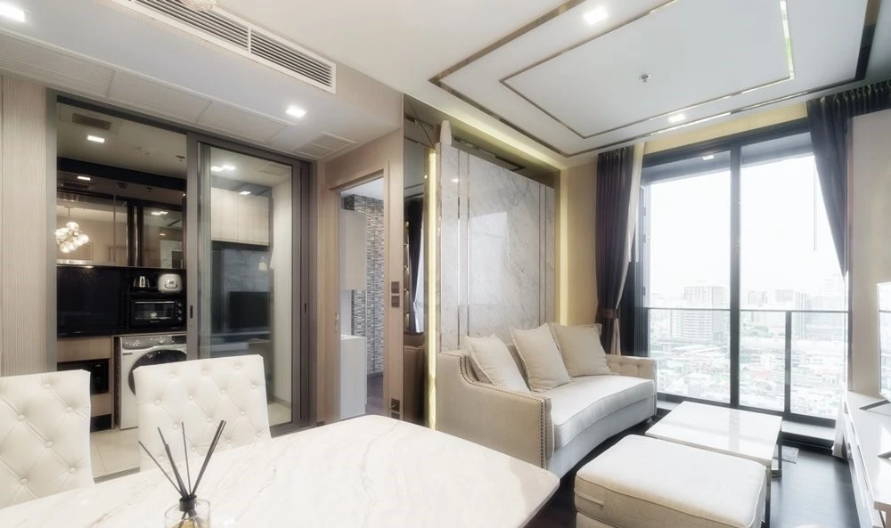 Urgent sale!! Condo The Line Ratchawithi, 22nd floor, beautifully decorated, fully built-in furniture, near BTS Ratchawithi, hurry and book now!!
