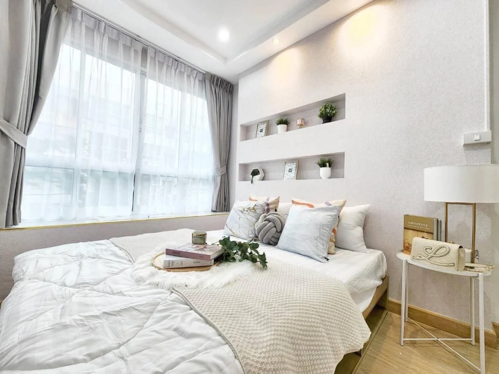 Urgent sale!! Happy Condo Lat Phrao 101, 4th floor, Building H, beautiful room, great view, fully furnished, ready to move in. Don't miss out!!