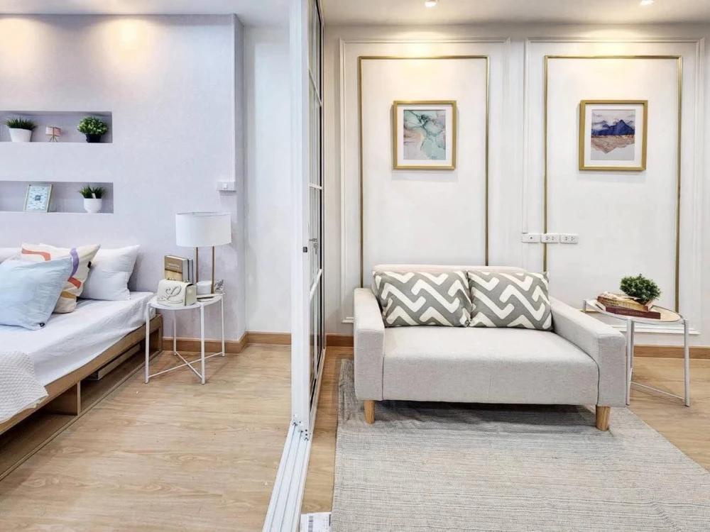 Urgent sale!! Happy Condo Lat Phrao 101, 4th floor, Building H, beautiful room, great view, fully furnished, ready to move in. Don't miss out!!