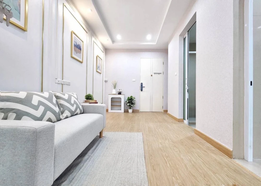 Urgent sale!! Happy Condo Lat Phrao 101, 4th floor, Building H, beautiful room, great view, fully furnished, ready to move in. Don't miss out!!