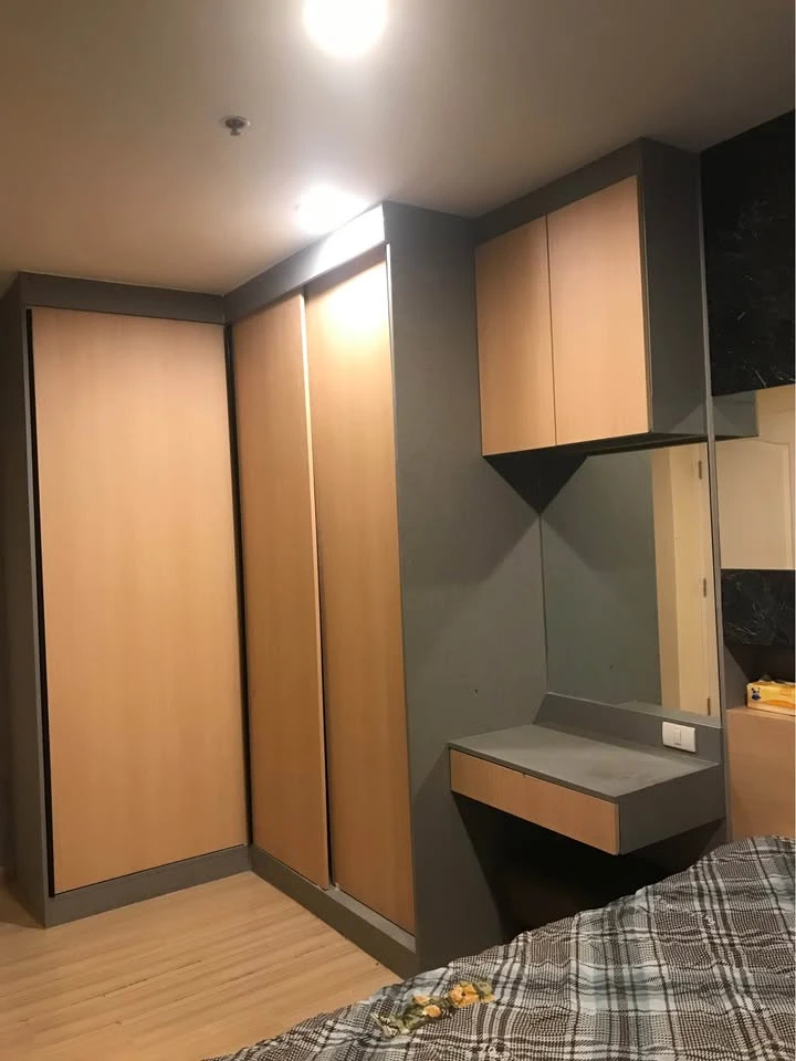 For sale and rent: Bangkok Horizon Ratchada-Tha Phra, beautiful room, built-in furniture throughout the room, don't miss out.