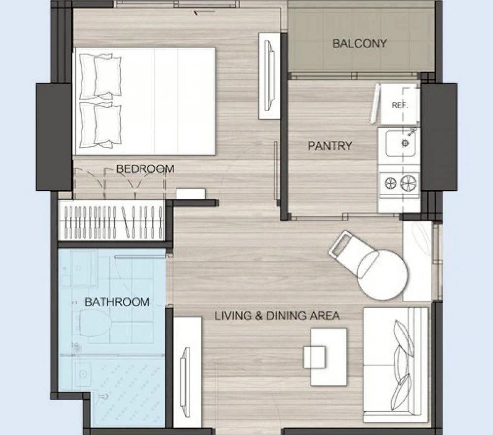 Condo Skyline Rattanathibet, ready to move in, furnished + electrical appliances. Good like this, hurry and book before you miss out!!