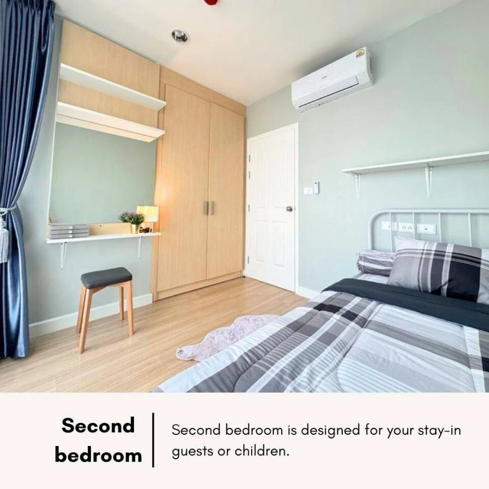 Condo for sale, Life Add Lat Phrao 18, corner room, north facing, usable area, come and own it today.