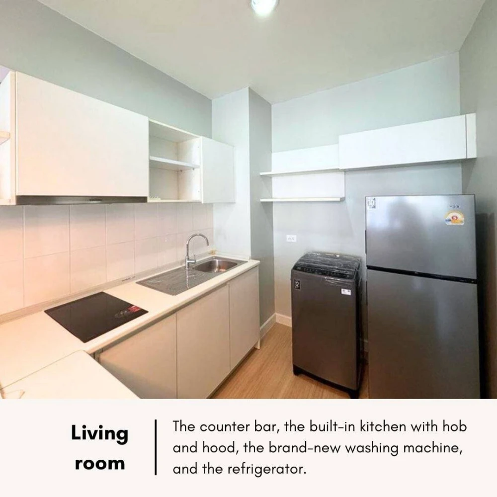 Condo for sale, Life Add Lat Phrao 18, corner room, north facing, usable area, come and own it today.